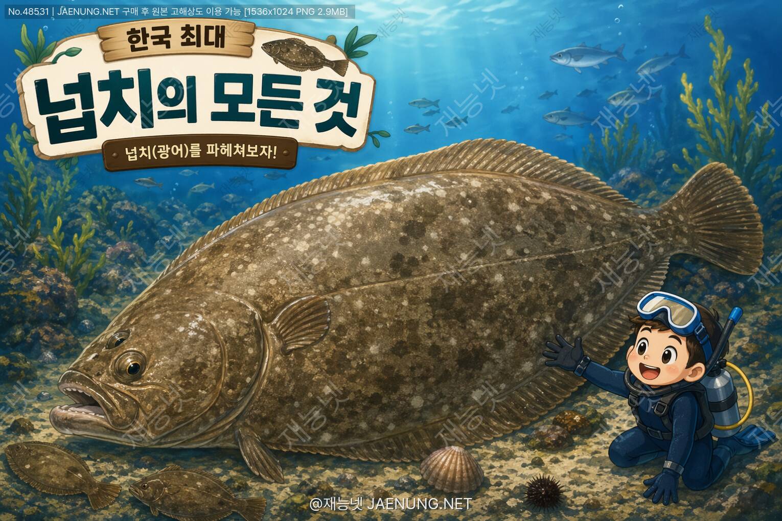 한국 최대 넙치 15kg의 거대한 크기 — 넙치(광어)의 모든 것을 파헤쳐보자!