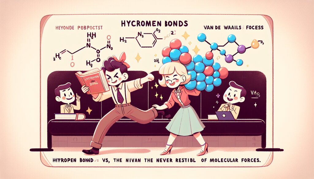 콘텐츠 대표 이미지 - 수소결합 vs 반데르발스 힘: 분자간 인력의 강약 대결 🔬💪