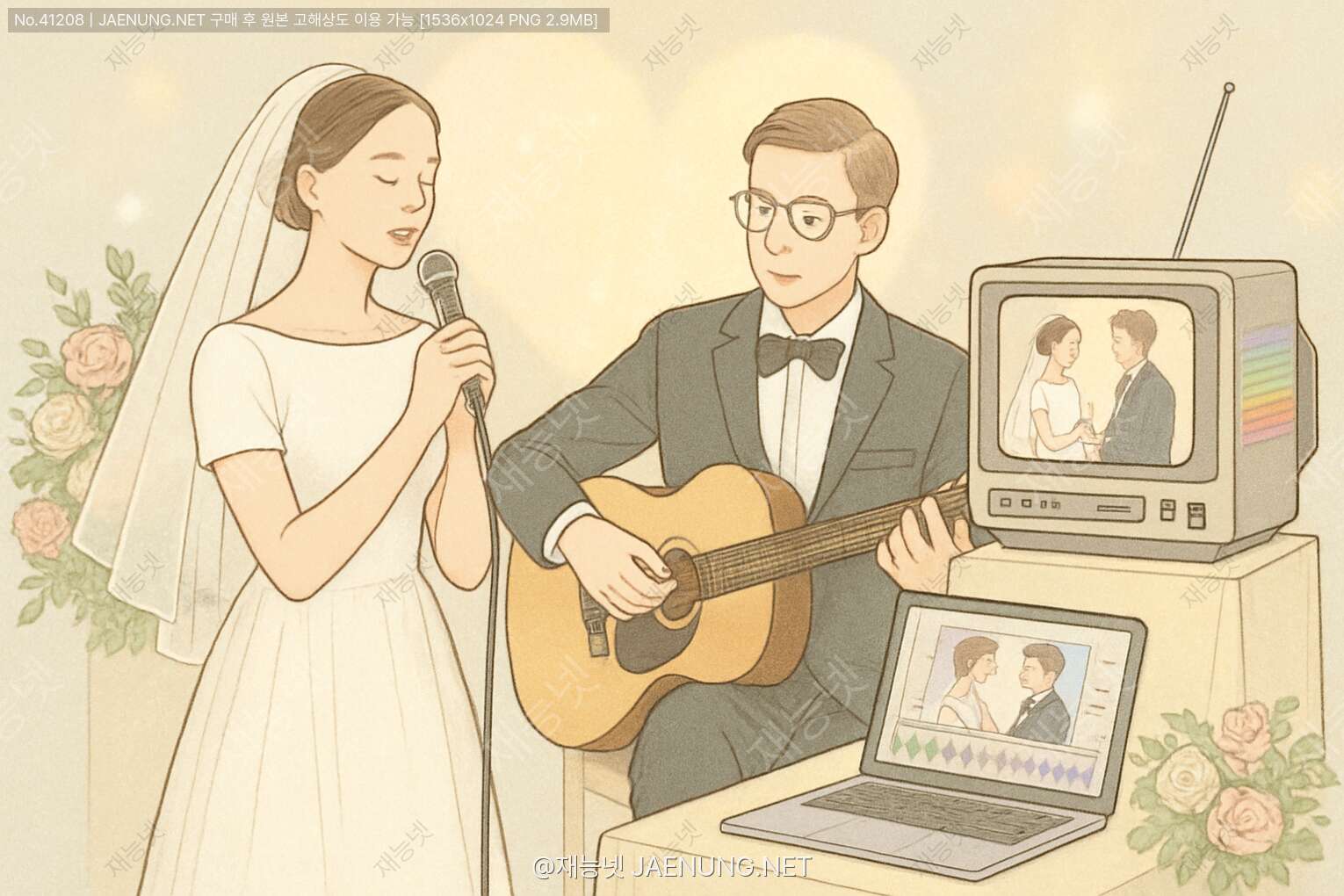 콘텐츠 대표 이미지 - 결혼식의 뉴 웨이브, 빈티지 감성과 모던 테크가 만나는 순간: 축가와 영상의 완벽한 믹스매치