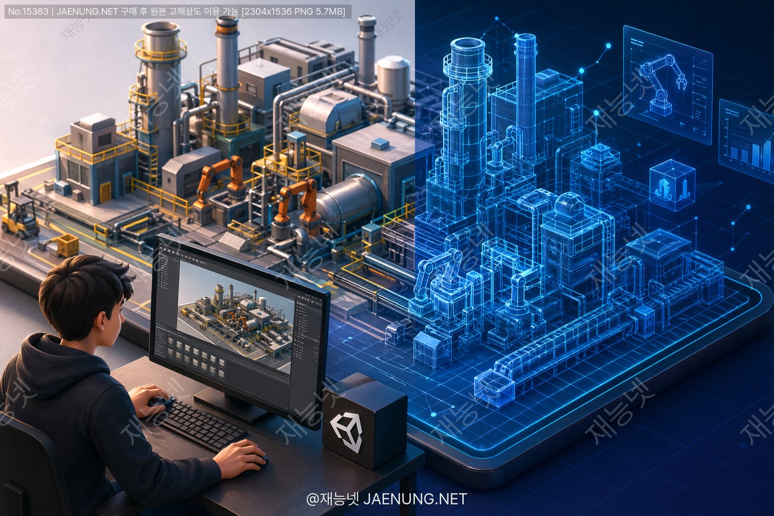 콘텐츠 대표 이미지 - 디지털 트윈 시뮬레이션: Unity3D로 산업 현장 모델링 🏭🖥️