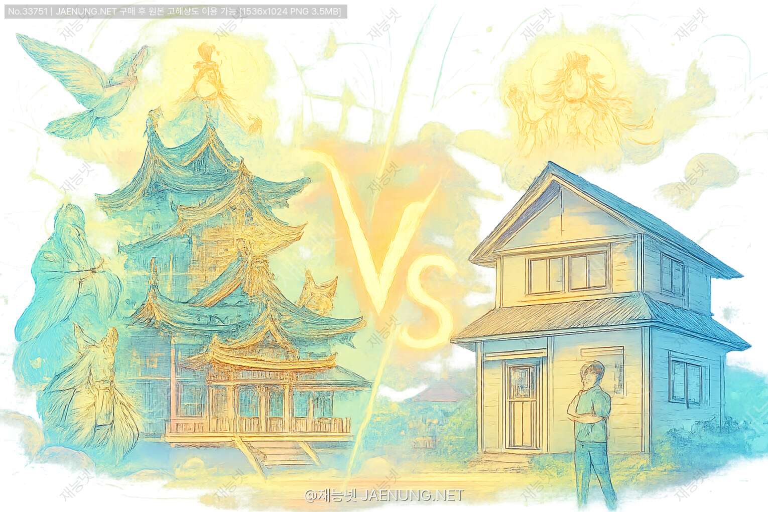 콘텐츠 대표 이미지 - 신들이 사는 집 vs 인간이 사는 집: 일본 신화 속 건축 배틀, 과연 승자는?