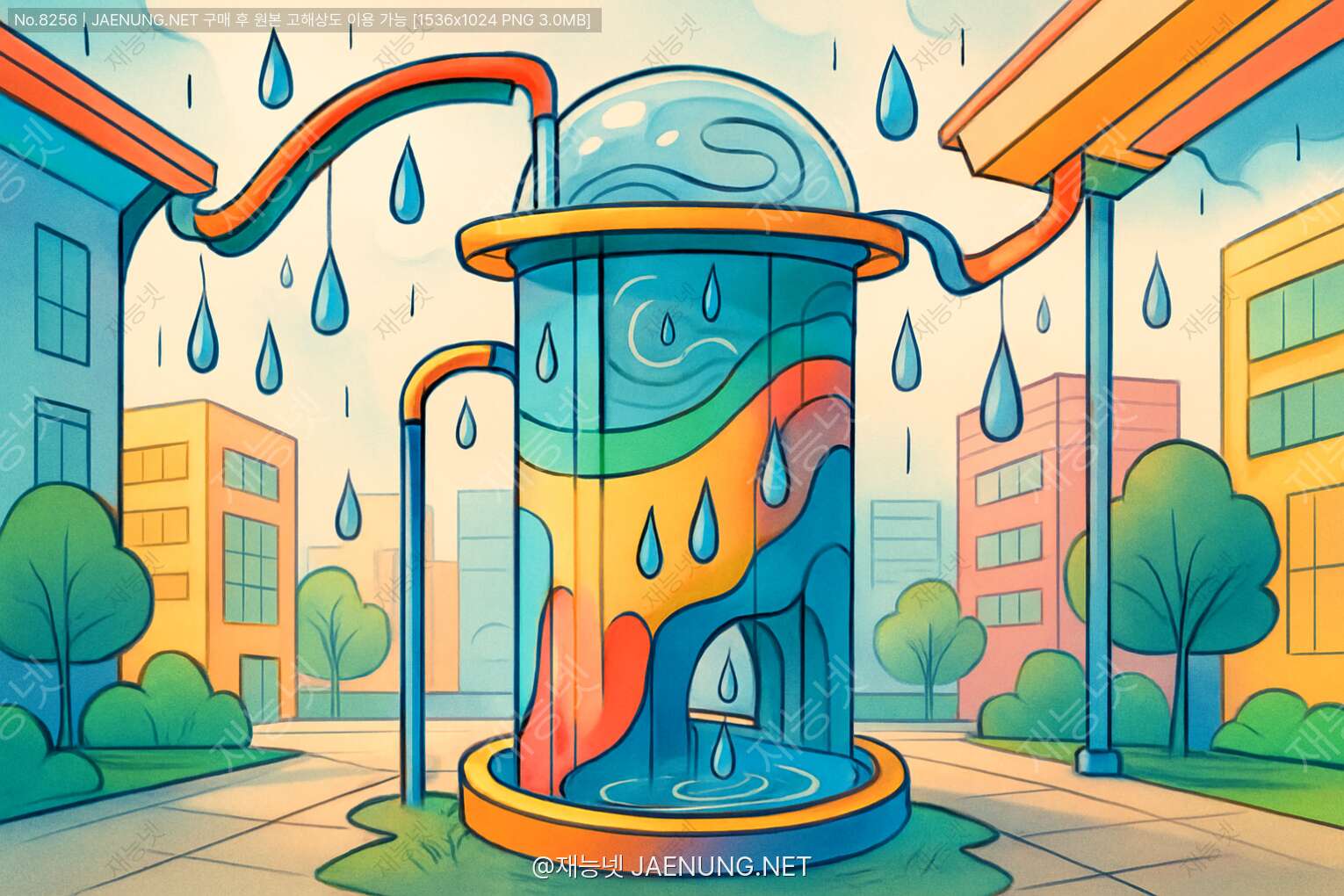 도심 속 빗물 재활용 시설의 예술적 디자인 🌧️🎨