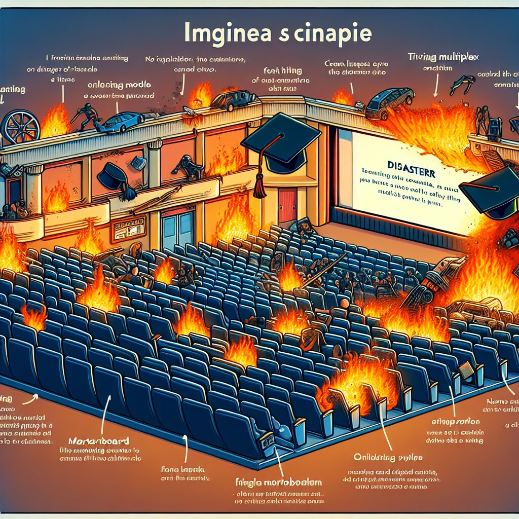 🔥 영화관 멀티플렉스 화재: 십여 개 상영관의 혼돈 🎬