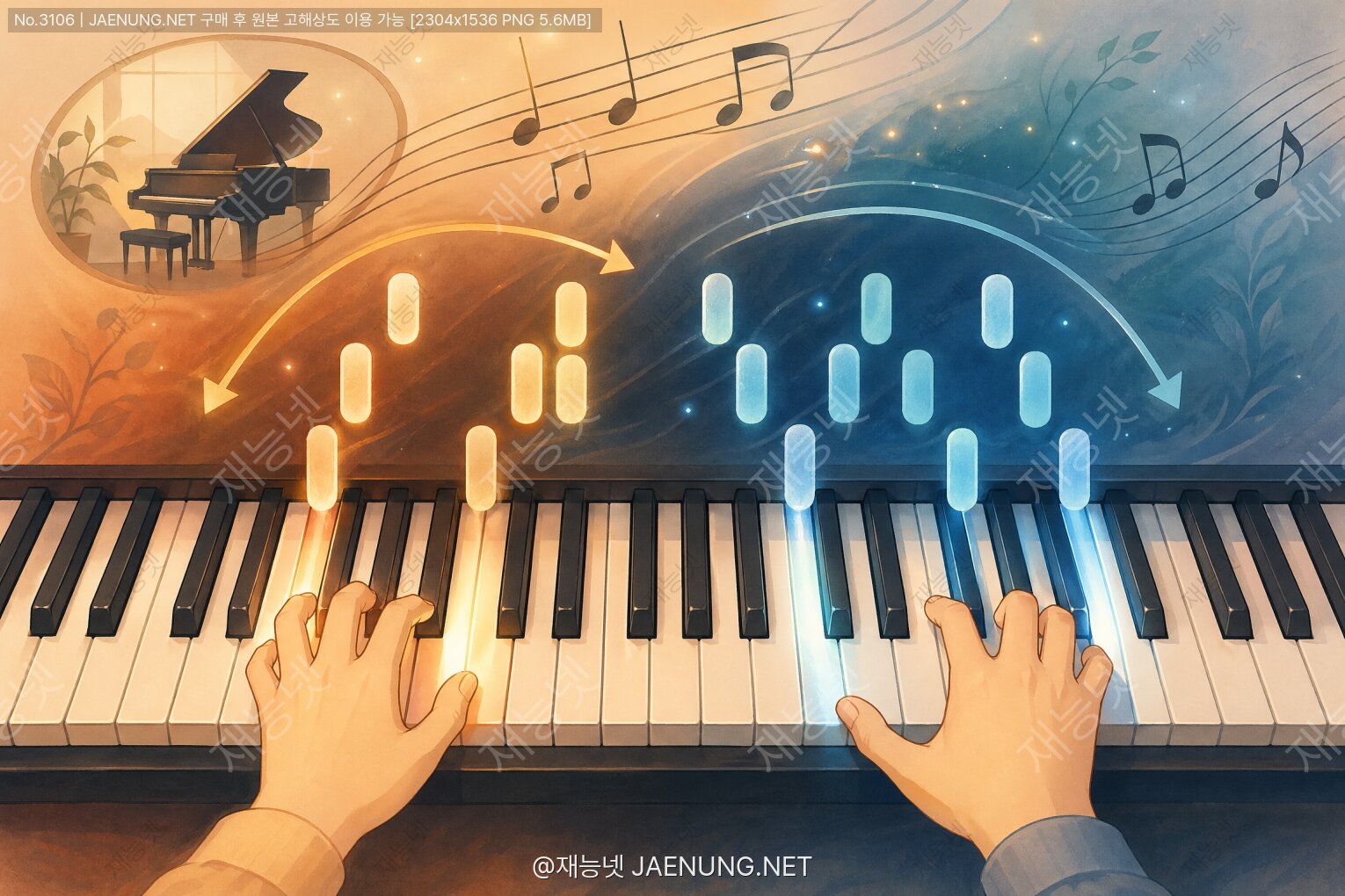 콘텐츠 대표 이미지 - 피아노 즉흥 반주: 코드 진행에 맞춘 왼손 패턴 🎹🎵