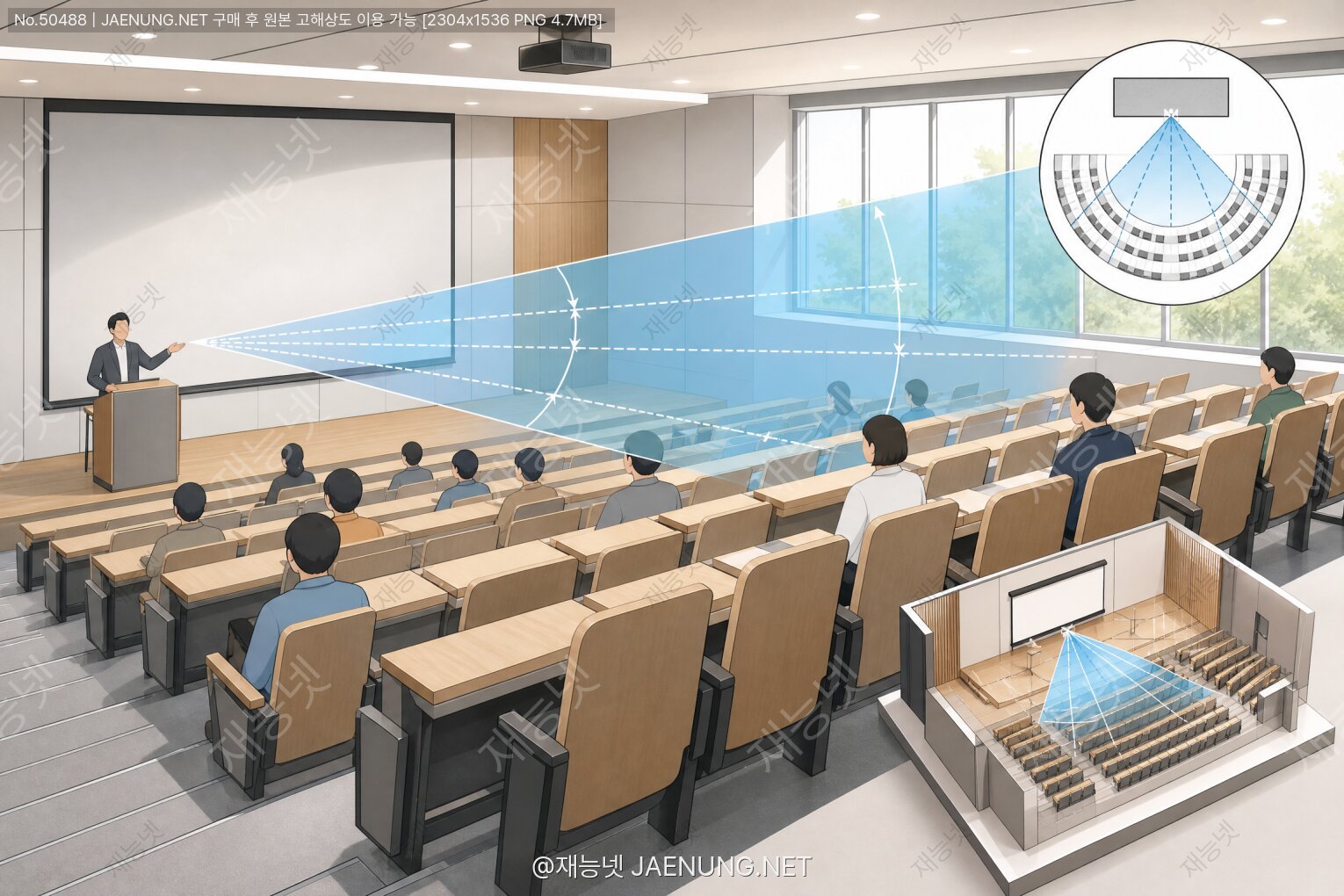 콘텐츠 대표 이미지 - 강의실 의자 배치 각도의시야각 계산