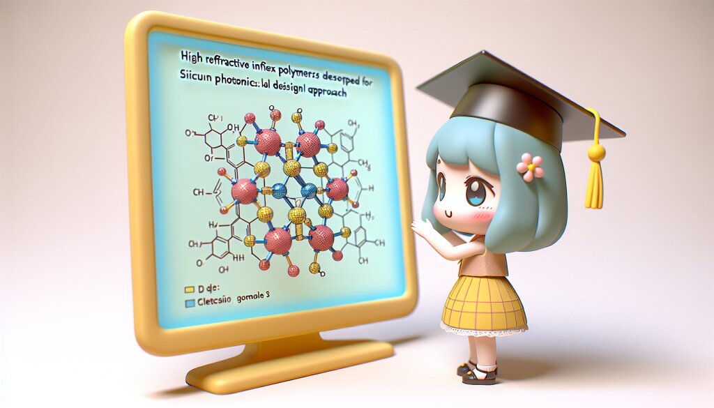 콘텐츠 대표 이미지 - 실리콘 포토닉스용 고굴절률 폴리머 개발: 분자 설계 접근 🔬🧪