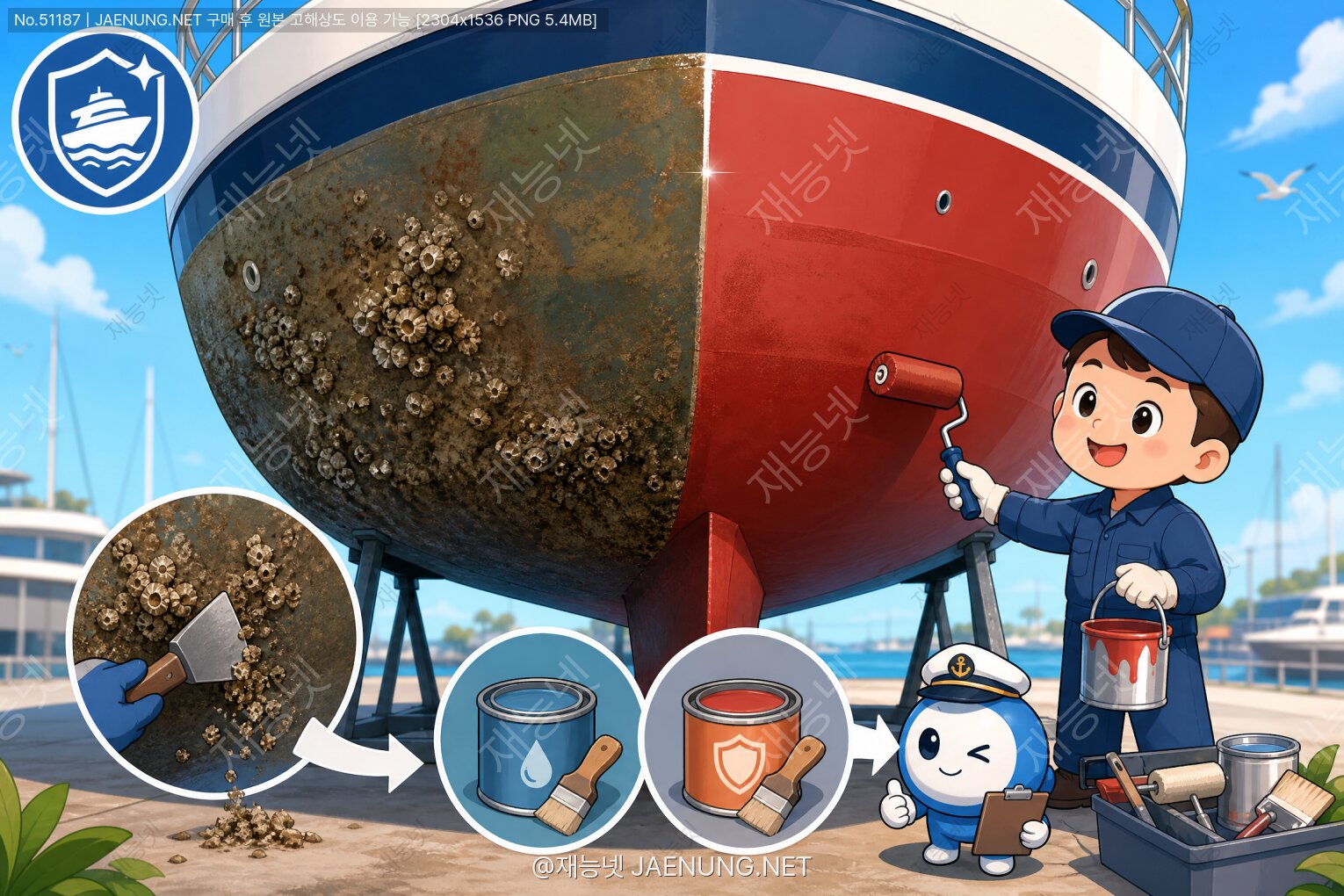 콘텐츠 대표 이미지 - ⚓ 선저 도장(Antifouling Paint) 재시공 가이드 — 따개비 제거부터 실리콘·구리 기반 도료 선택까지