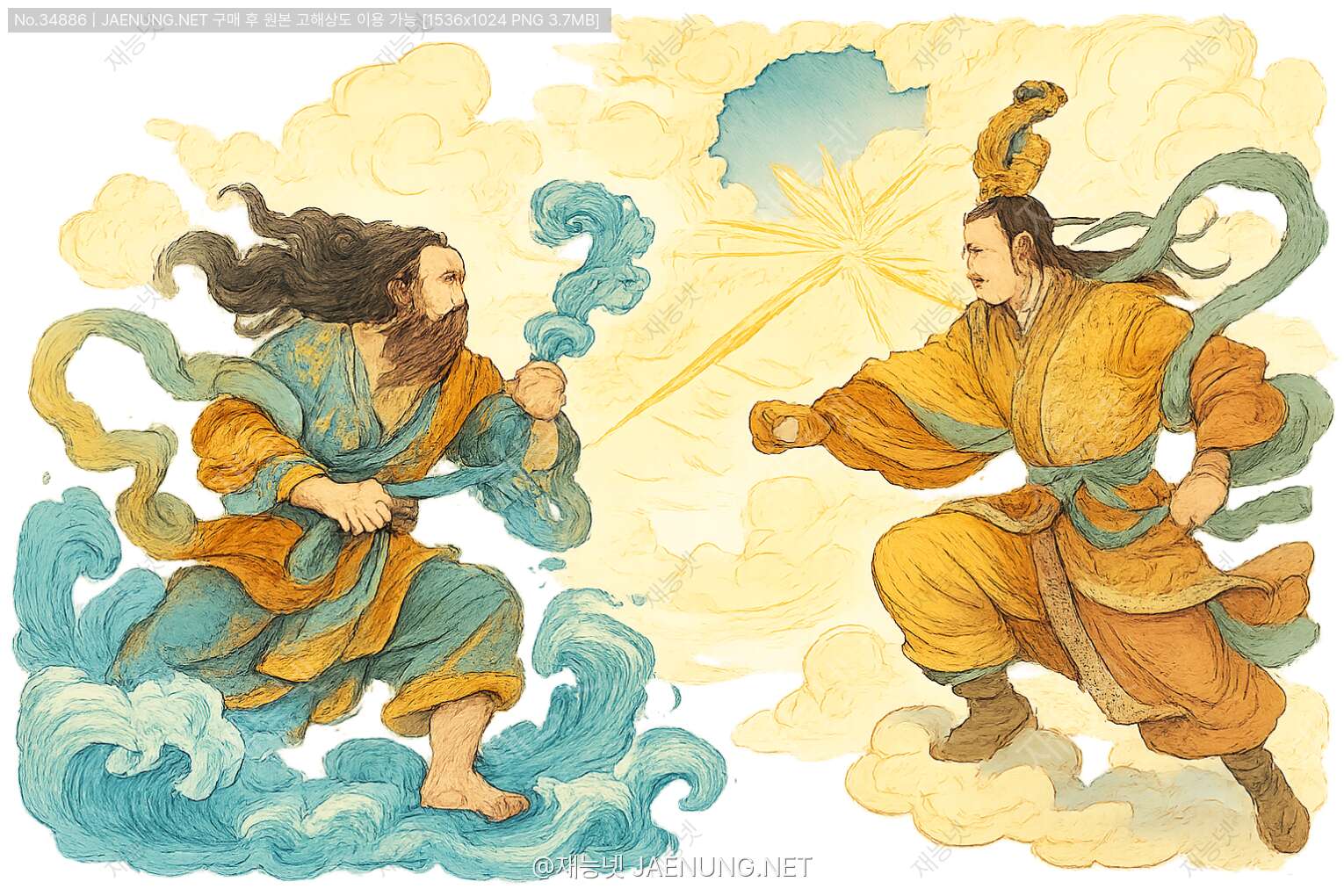 콘텐츠 대표 이미지 - 하늘에 구멍을 낸 신들의 전쟁: 물의 신 공공 vs 질서의 신 전욱 🌊🔥