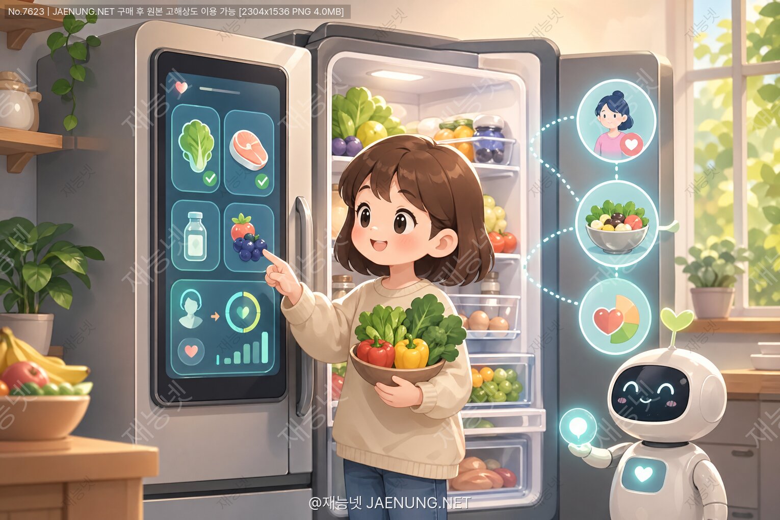콘텐츠 대표 이미지 - 개인화된 영양 관리를 위한 스마트 냉장고 UI 디자인 🍎🥕🍗
