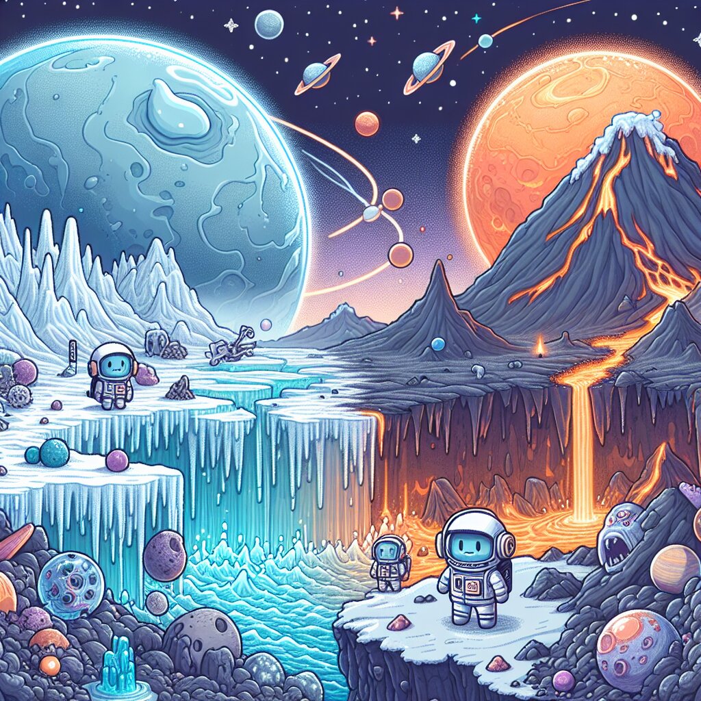 콘텐츠 대표 이미지 - 🧊❄️ 얼음 행성 vs 🌋🔥 용암 행성: 극단적인 외계 세계 대탐험! ❄️🌋