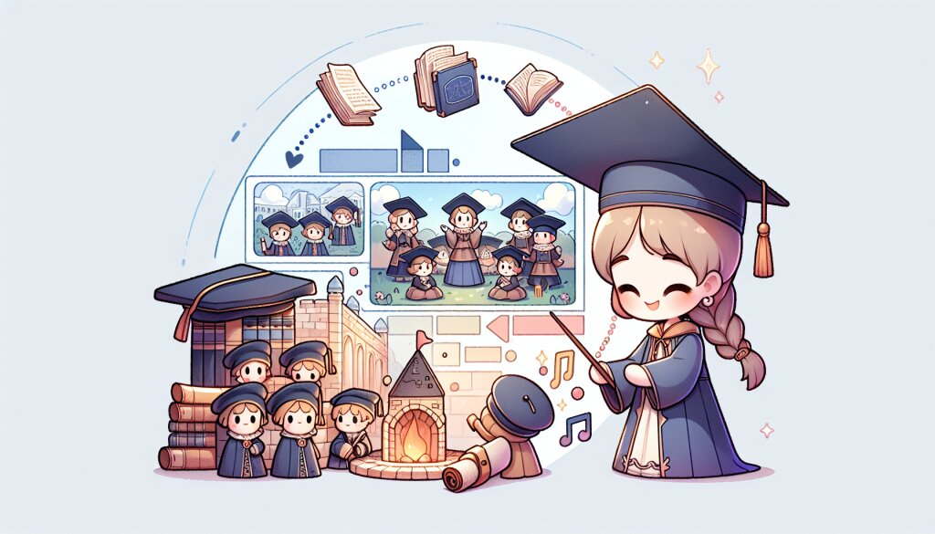 중세 시대 생활상을 재현한 교육용 2D 애니메이션의 세계 🏰✨