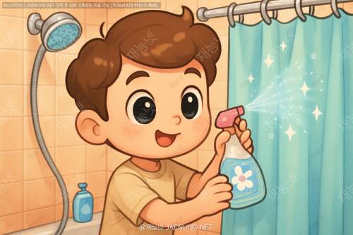 🚿 샤워 커튼에 섬유유연제를 뿌리면 물때가 덜 생긴다고?