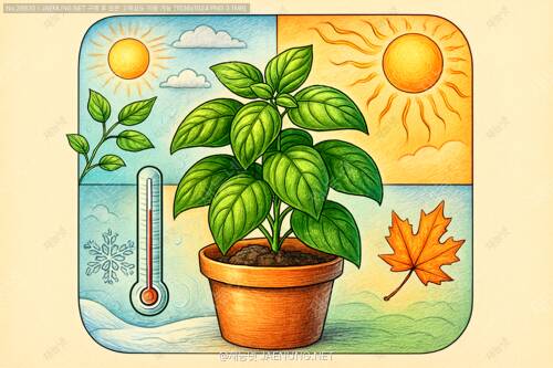 바질 연중재배를 위한 온도관리법: 사계절 내내 푸른 향신 허브 키우기 🌿