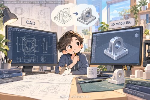 캐드(CAD)와 3D 모델링은 무엇이 다를까 — 설계 도면과 형상 데이터의 경계를 나누는 기준