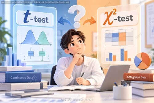 t검정과 카이제곱 검정, 언제 무엇을 쓸까: 데이터 성격으로 구분하는 통계 검정 선택 가이드