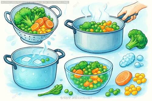 🥦 냉동야채 블랜칭 조건 완벽 가이드 🧊