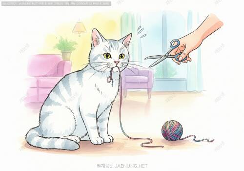 🐱 고양이가 실을 삼켰어요! 집사의 긴급 대응 가이드 🚨