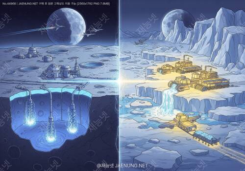 🌙 달의 물 vs ❄️ 극지의 얼음, 우주 시대 자원 채굴 효율성 대결