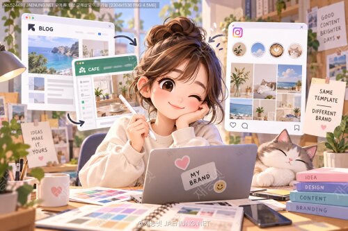 템플릿을 써도 우리 브랜드처럼 보이게 하는 법: 블로그·카페·SNS 비주얼 아이덴티티 실전 가이드