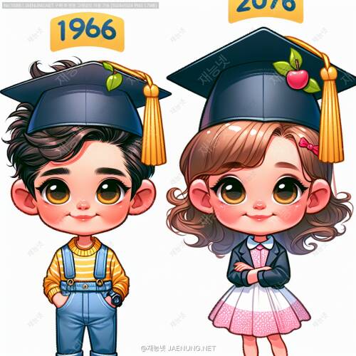 옛날 어린이 vs 요즘 어린이: 시대를 넘나드는 캐리커처 여행 🕰️👶