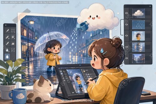 포토샵으로 구현하는 비 효과 🌧️
