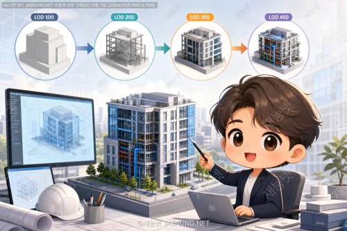 건축 3D 모델링의 LOD(Level of Detail) 관리 전략과 실무 적용 가이드