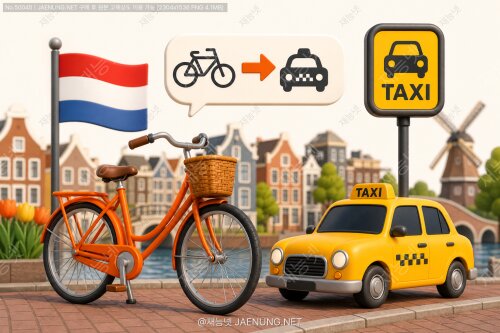 네덜란드어로 자전거 타고 택시 잡기 🚲🚕