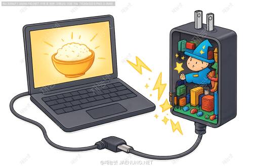내 노트북 밥주는 검은 상자, 어댑터! 그 속의 전력 변환 마법 대공개 🧙‍♂️