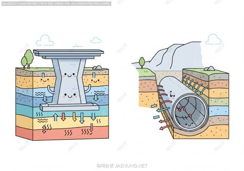 🏗️ 교량 기초 vs 터널 라이닝 — 지반응력 제어 구조 차이 🚇