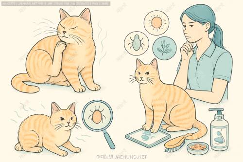 🐱 고양이가 계속 긁어요, 원인과 해결방법 완벽 가이드