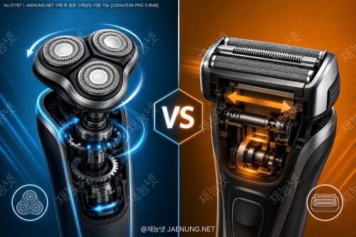 ⚡ 전기 면도기의 회전 칼날 vs 왕복 칼날 — 매일 쓰는 그 기계, 안에서 무슨 일이 벌어지고 있을까?