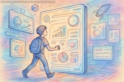 미래적 UI 디자인 일러스트레이션의 세계로 떠나는 여행 🚀✨