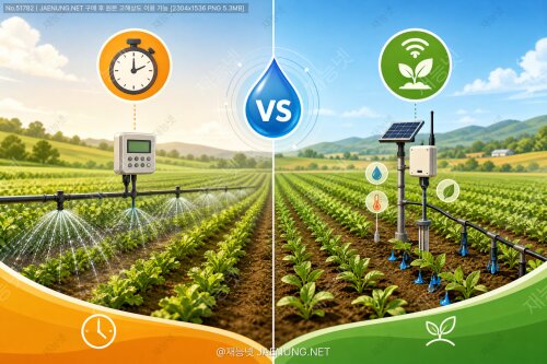 💧 타이머제어 vs 센서제어 — 관개 정밀도의 모든 것, 어떤 방식이 내 밭을 더 똑똑하게 적셔줄까?