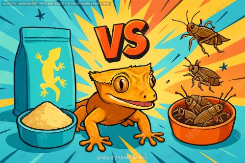 🦎 크레스티드 게코 사료 대결! 파우더 vs 곤충 🦗