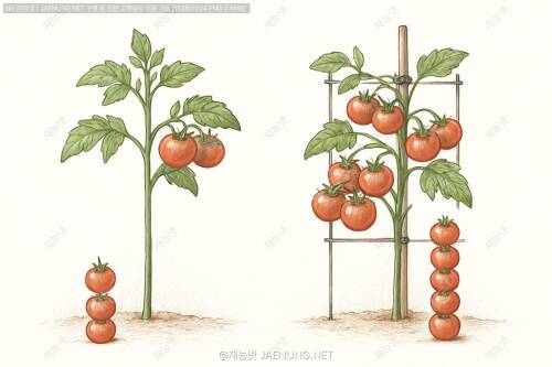 🍅 토마토 지주대 설치 방법별 수확량 비교 🍅