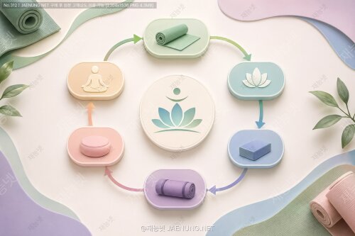 요가 수업 플로우 차트를 위한 특수 PPT 템플릿 🧘‍♀️📊