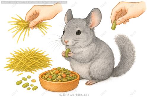 🐹 친칠라 사료와 건초 급여법: 건강한 털복숭이 친구를 위한 완벽 가이드 🌾