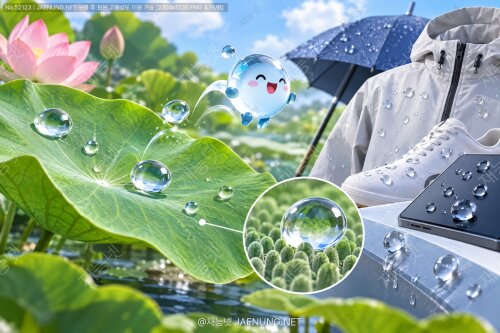 🌿 연잎처럼 물을 튕겨내는 초발수 코팅의 원리와 응용