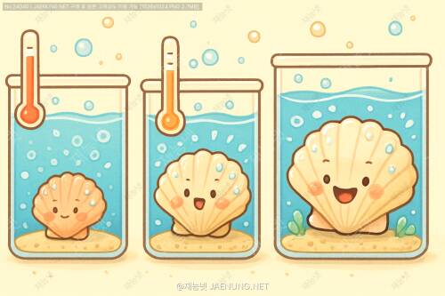 🌊 가리비 수온별 성장특성 대.공.개 🐚