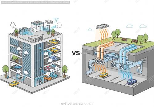 🏢 주차빌딩 vs 지하주차장 — 환기·온도 설계의 모든 것