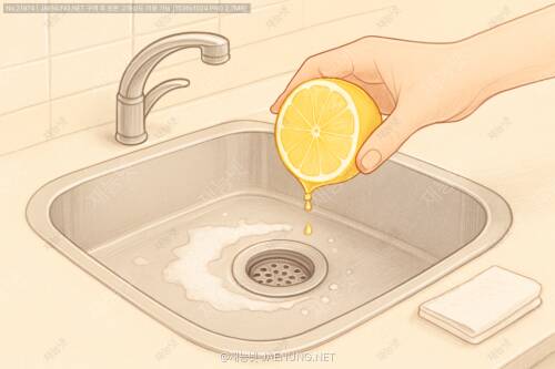 🍋 레몬즙으로 싱크대 물때 제거하기 🍋