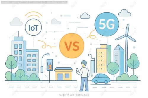 🏙️ IoT 통신망(LoRa) vs 5G망 — 스마트시티를 위한 전송속도와 에너지 효율 완전 비교