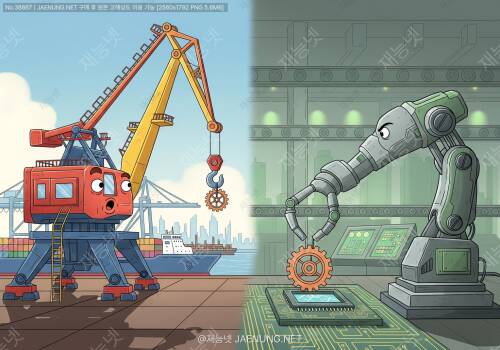 🏗️ 항만 크레인 vs 공장 로봇팔 — 제어정밀도 차이 🤖