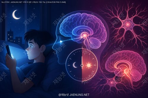 🌙 밤에 스마트폰 보면 뇌가 어떻게 될까? - 야간 전자기기 사용이 일주기 리듬과 뇌 기능에 미치는 영향