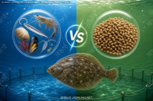 🐟 생사료 vs EP사료 — 넙치 FCR 완전 비교 가이드