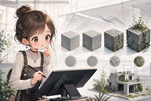 디지털 재료(Digital Material)의 질감 시뮬레이션: 픽셀 위에서 콘크리트가 늙어가는 방식