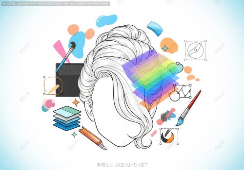 마스크 레이어를 활용한 복잡한 헤어스타일 표현 🎨✨