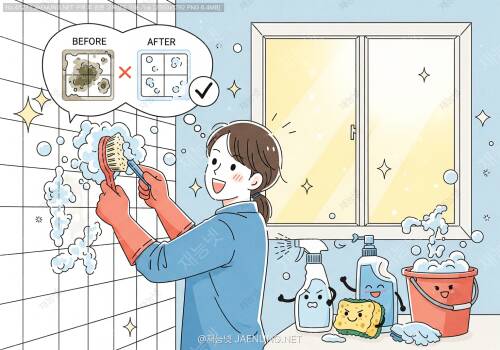 🚽 화장실 타일 곰팡이 제거 & 예방법 대작전! 🧼