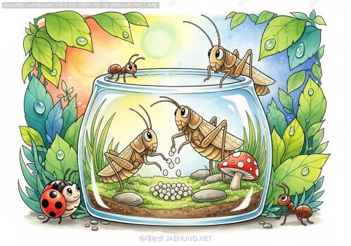 🦗 메뚜기 번식 방법과 산란 완벽 가이드 - 반려곤충으로 키우는 메뚜기의 생식 비밀