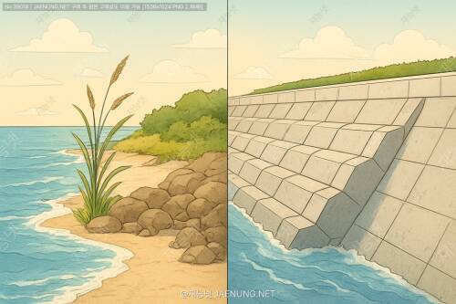 🌊 자연 vs 인공, 해안을 지키는 두 가지 방법 🏗️